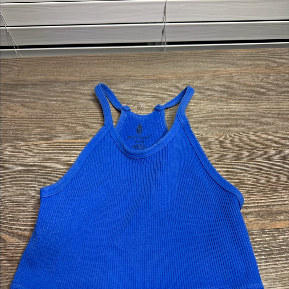 Free People Electric Blue Ribbed Top